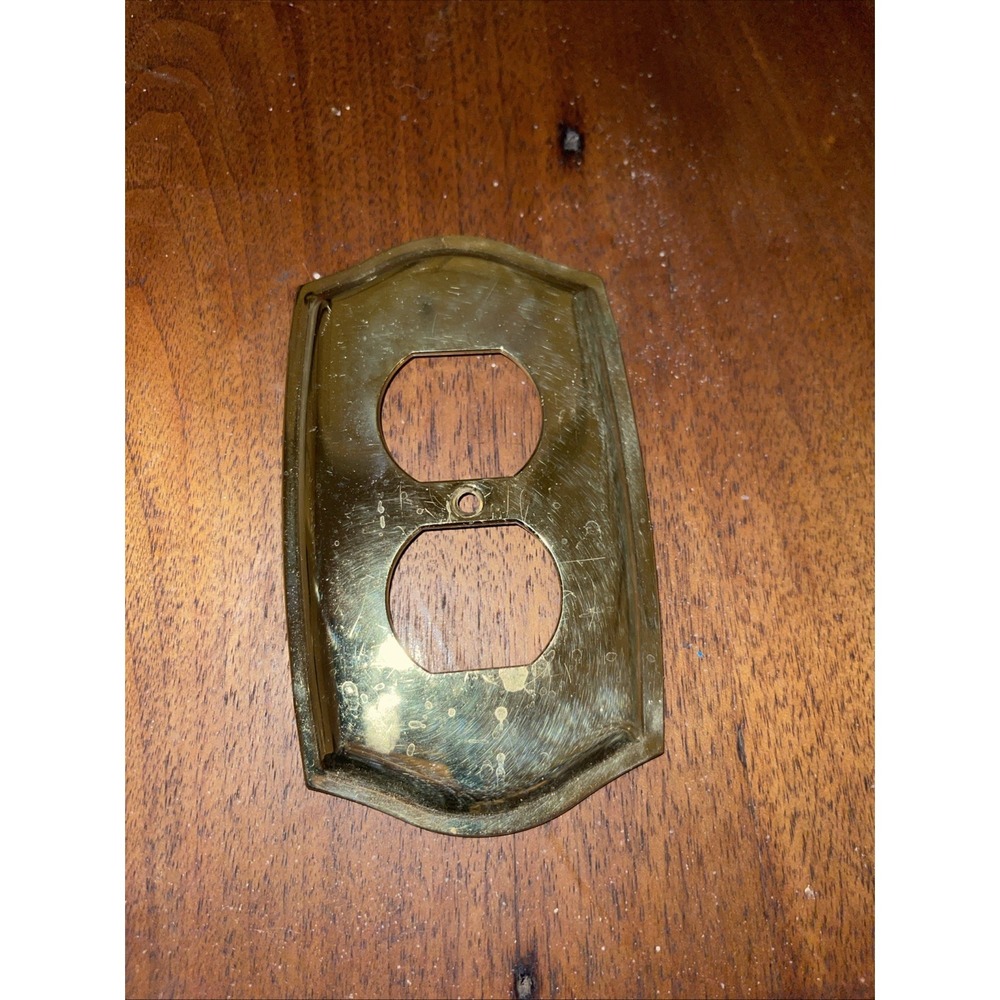 VTG Solid Brass Broadway Supply CO Outlet PLATE COVER, Rope Trim